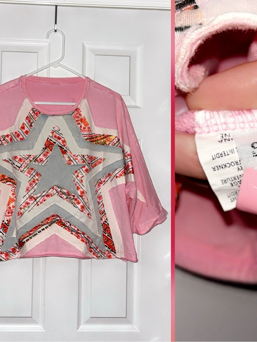 Pink Star Patchwork Women’s ' top